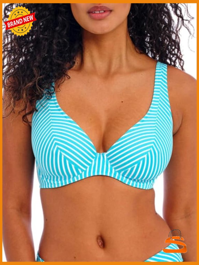 Ruffled Underwire Bikini Top, 34d, Nylon Blend, Adjustable Racerback